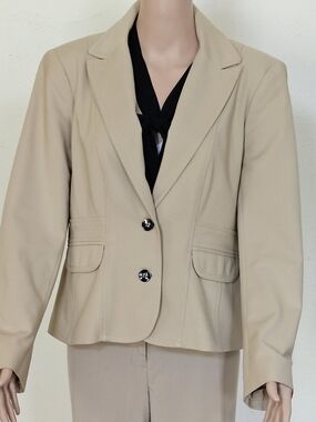Women's Beige Tailored Blazer Jacket